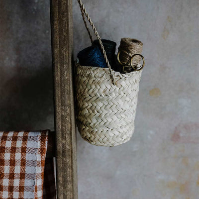 Short Palm Leaf Hanging Basket Set