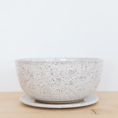 Ceramic Berry Bowl with Plate - Large