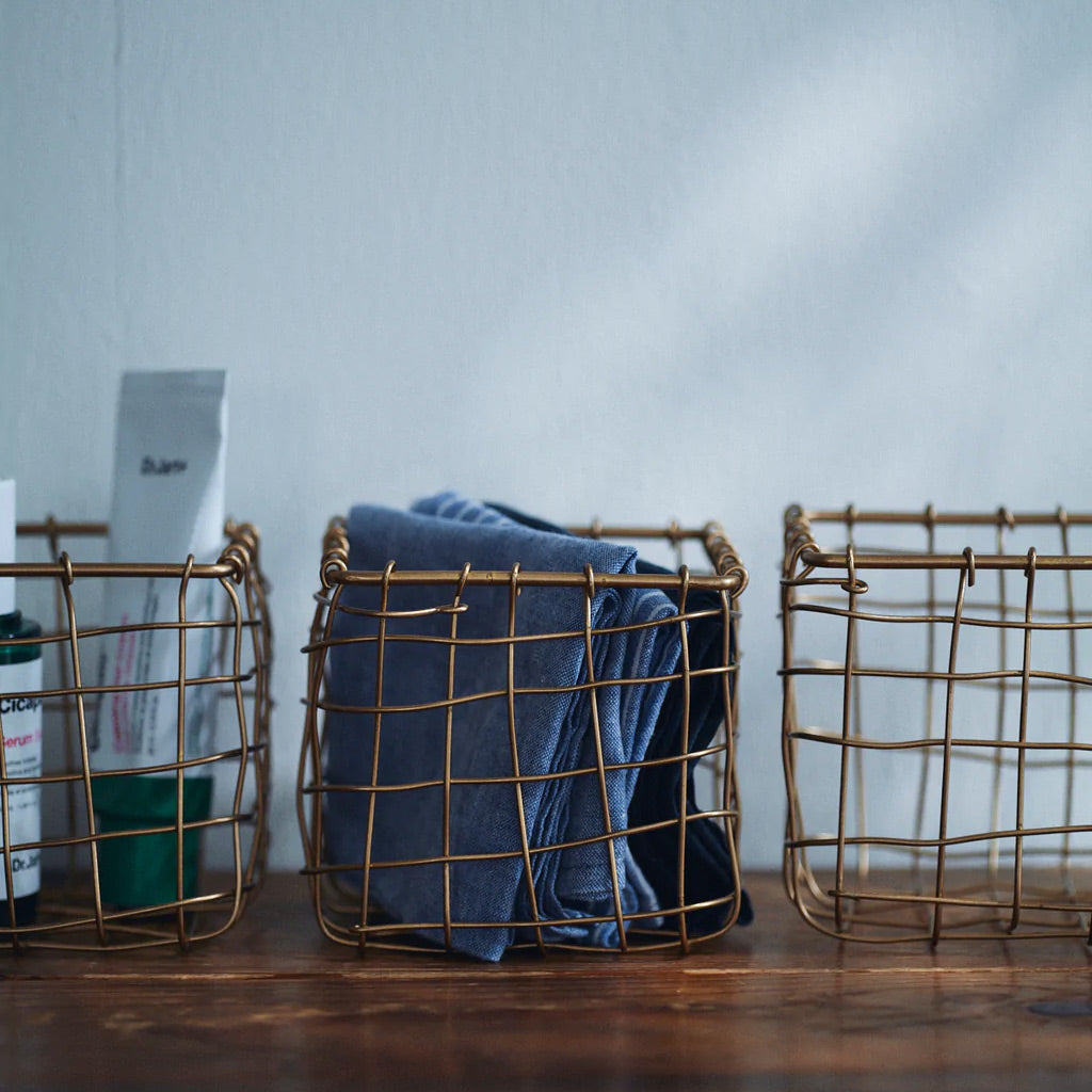 Square Malleable Brass Wire Basket