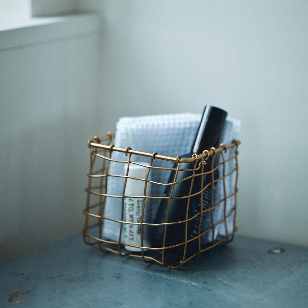 Square Malleable Brass Wire Basket