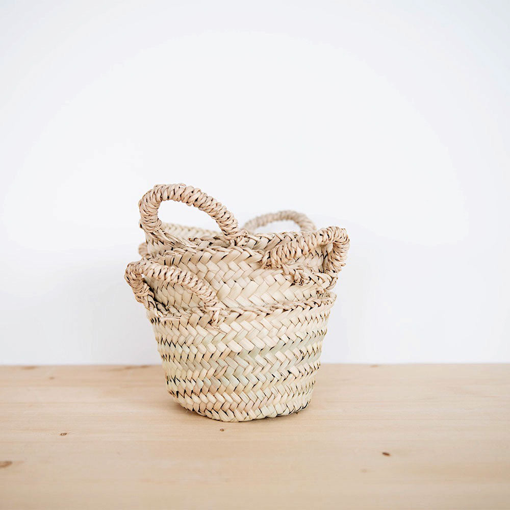 Tiny Palm Leaf Table Basket