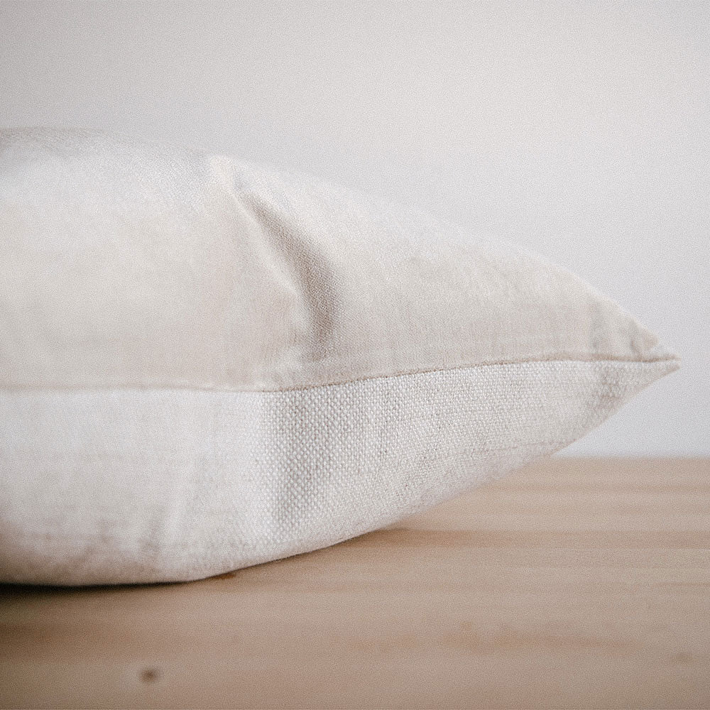 Linen & Velvet Pillow - Natural