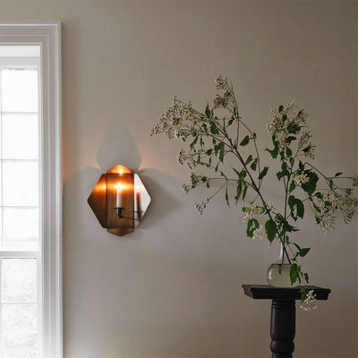 Brass-plated Candle Sconce