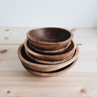 Hand Carved Wild Olive Wood Bowl - Large