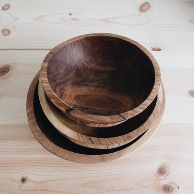Hand Carved Wild Olive Wood Bowl - Medium