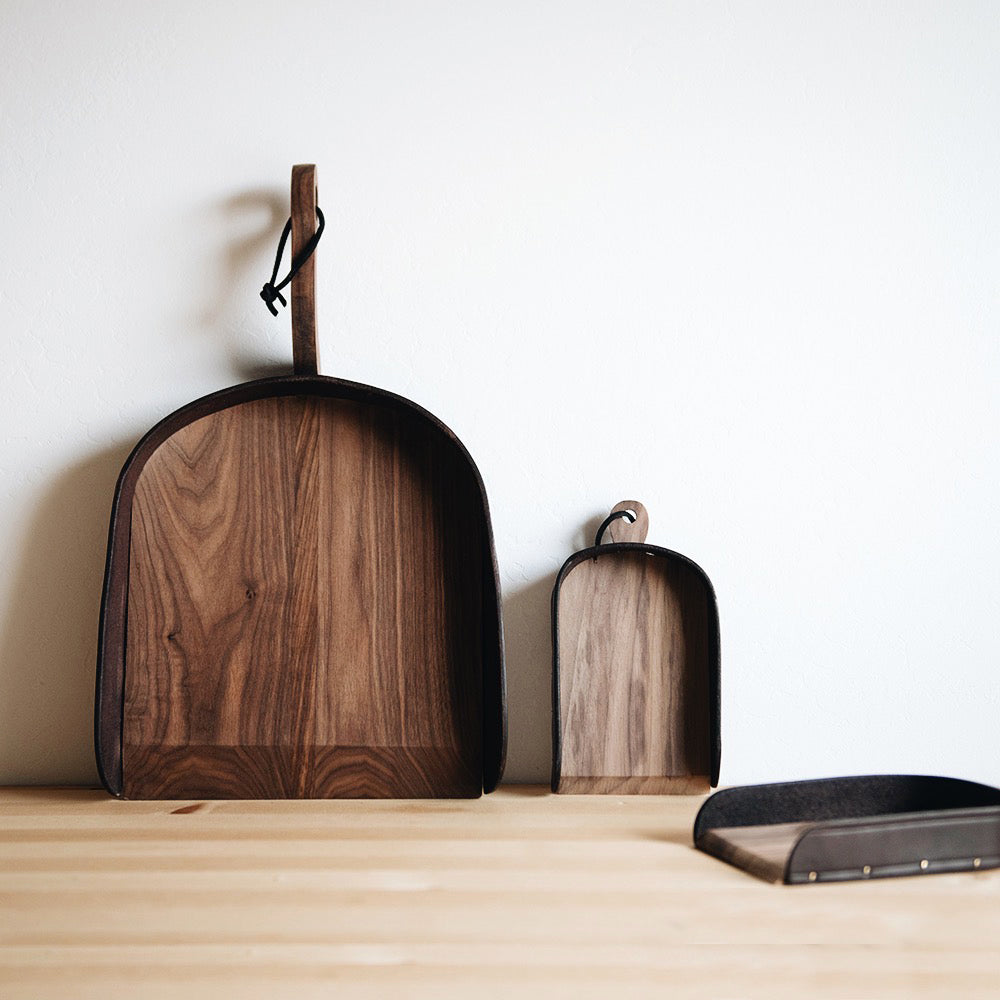 Walnut and Leather Dustpan
