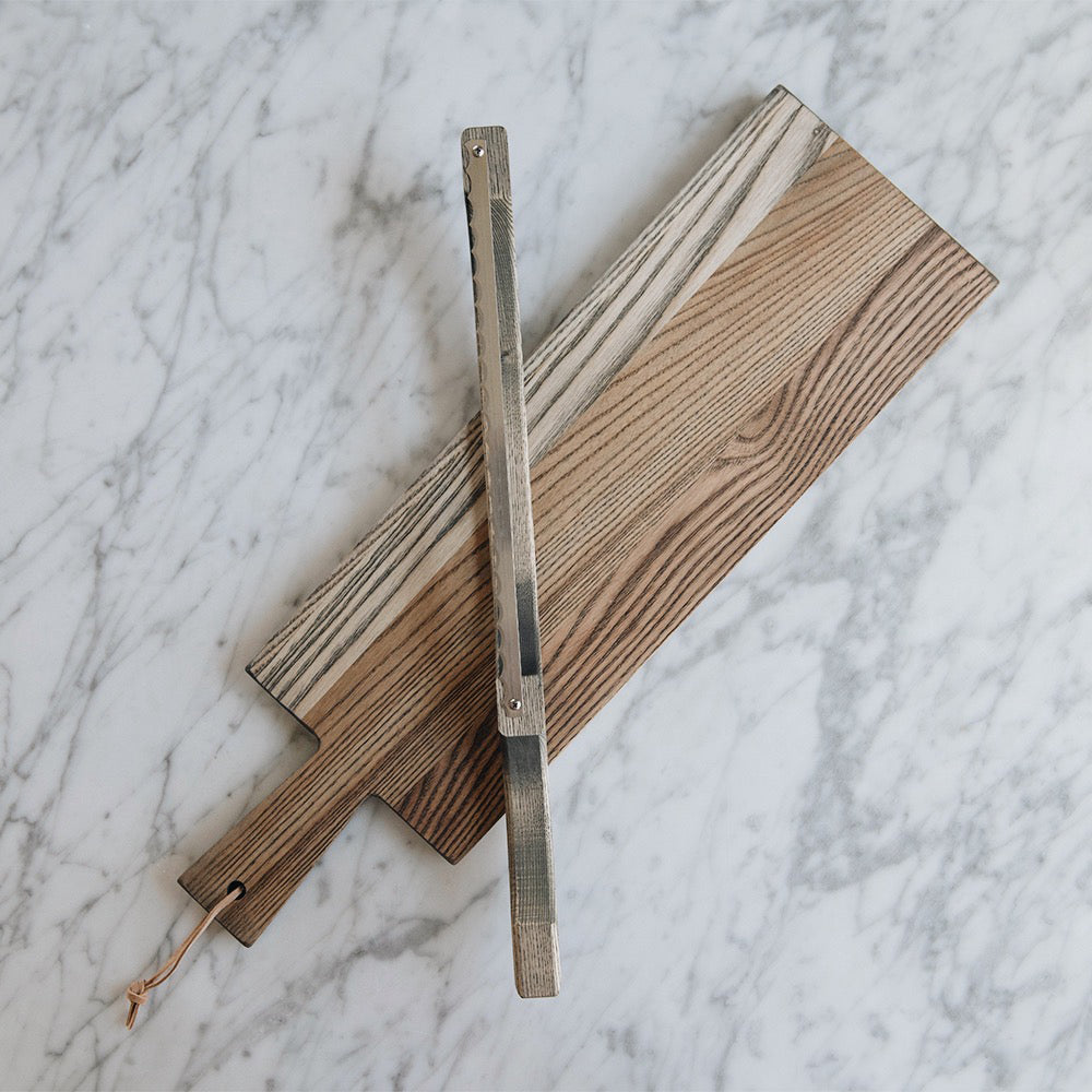 Wooden Breadboard & Knife Set