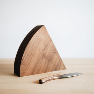 Wooden Cheese Block with Knife