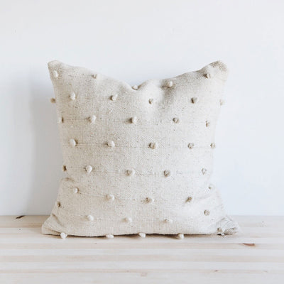 Wool Throw Pillow Cover - Natural Loops