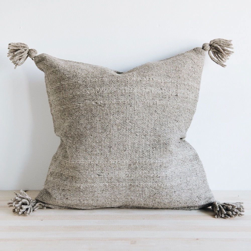 Wool Throw Pillow Cover - Grey